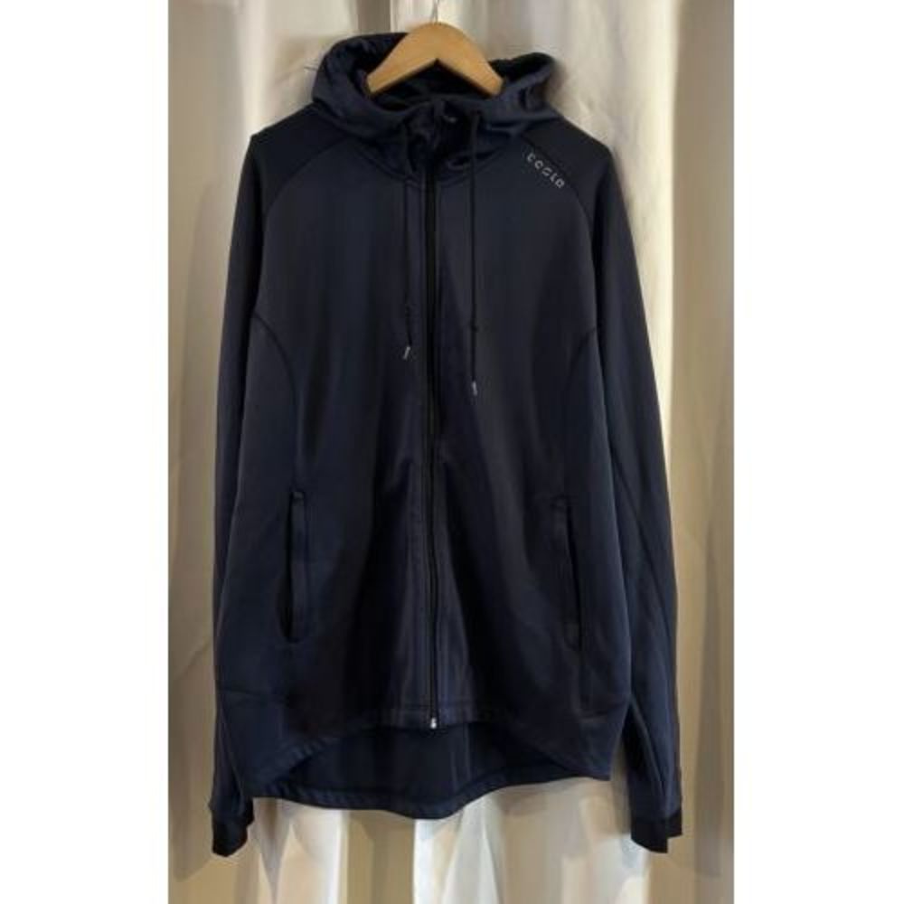 Tesla Men's 2X Zip Up Long‎ Sleeve Hooded Sweatshirt Blue